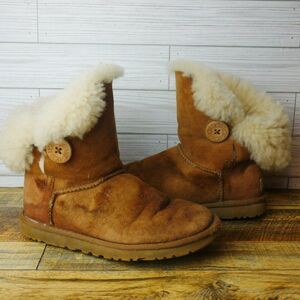 UGG Australia Boots Women's 5 Bailey Mid Calf 5803 Brown Leather Shearli…